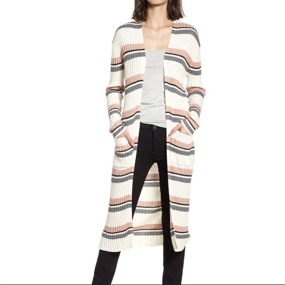 BP. Ribbed Light Knit Cocoon Cardigan Sweater Robe - Picture 9 of 9